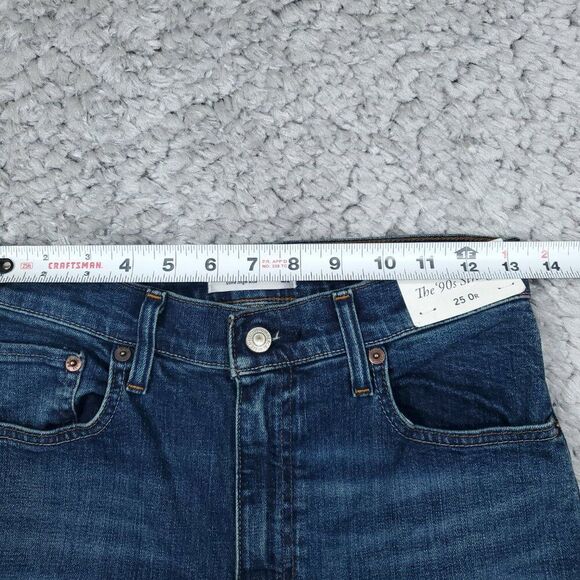 Abercrombie 90s Straight Ultra High Rise Jeans Dark Wash Blue Size 0 25 Stretch - Picture 8 of 10